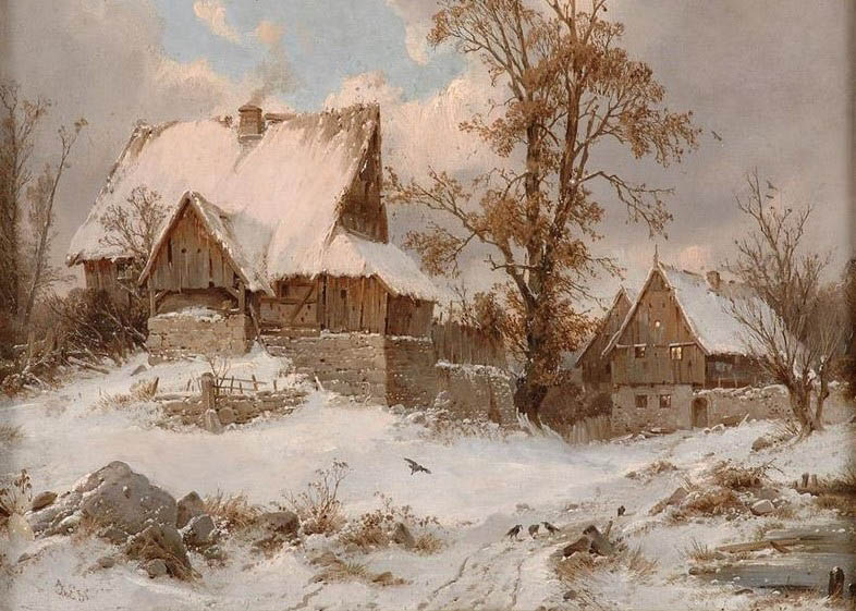 Karl Julius von Leypold Dorfansicht im Winter